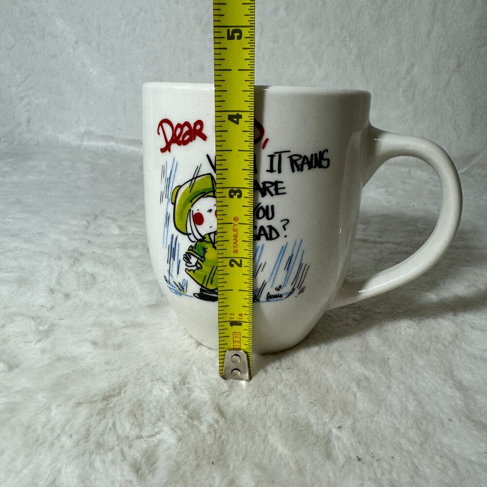Vintage Royal Norfolk Dear God "When it rains are you sad" Coffee Mug Quote - Picture 5 of 6